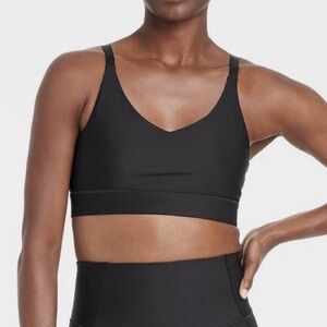 All in Motion Black Sports Bra size large women adjustable straps